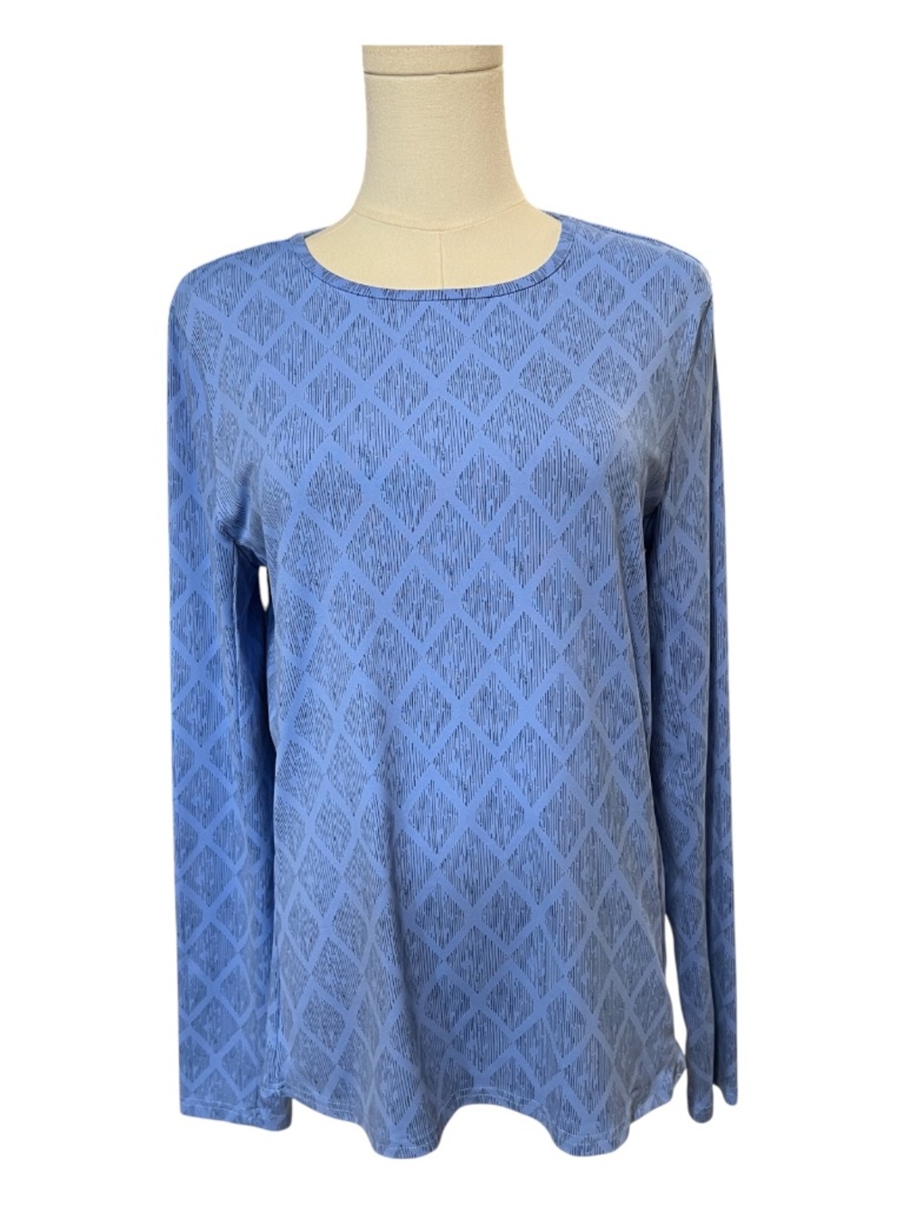 EUC+ Hang Ten Blue Geometric Long Sleeve Sun Shirt | Size Medium